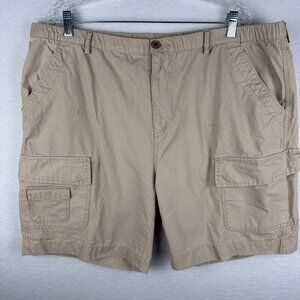 BOSTON TRADES SHORTS MEN'S ,EDIUM BEIGE KHAKI CARGO DRAWSTRING BEACH RELAXED